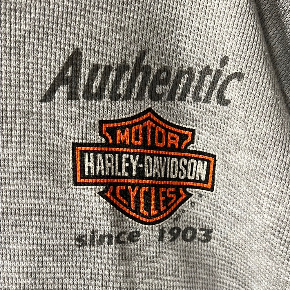 Harley-Davidson Gray Waffle Knit Top